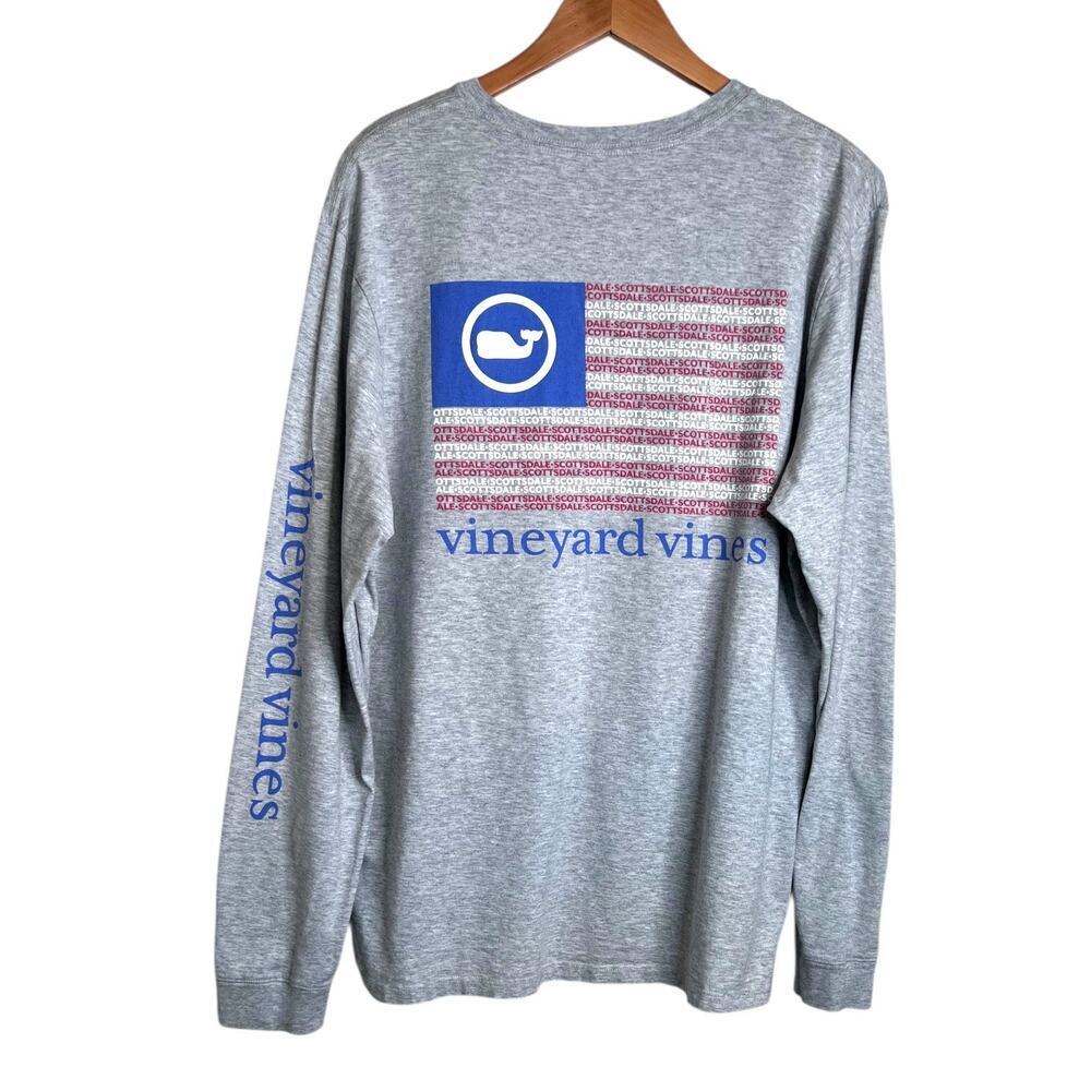 Vineyard Vines 100% Cotton Long Sleeve Shirt in Gray Signature Whale Men's Large